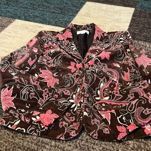 Casual Corner Vintage  Floral Blazer Size 14